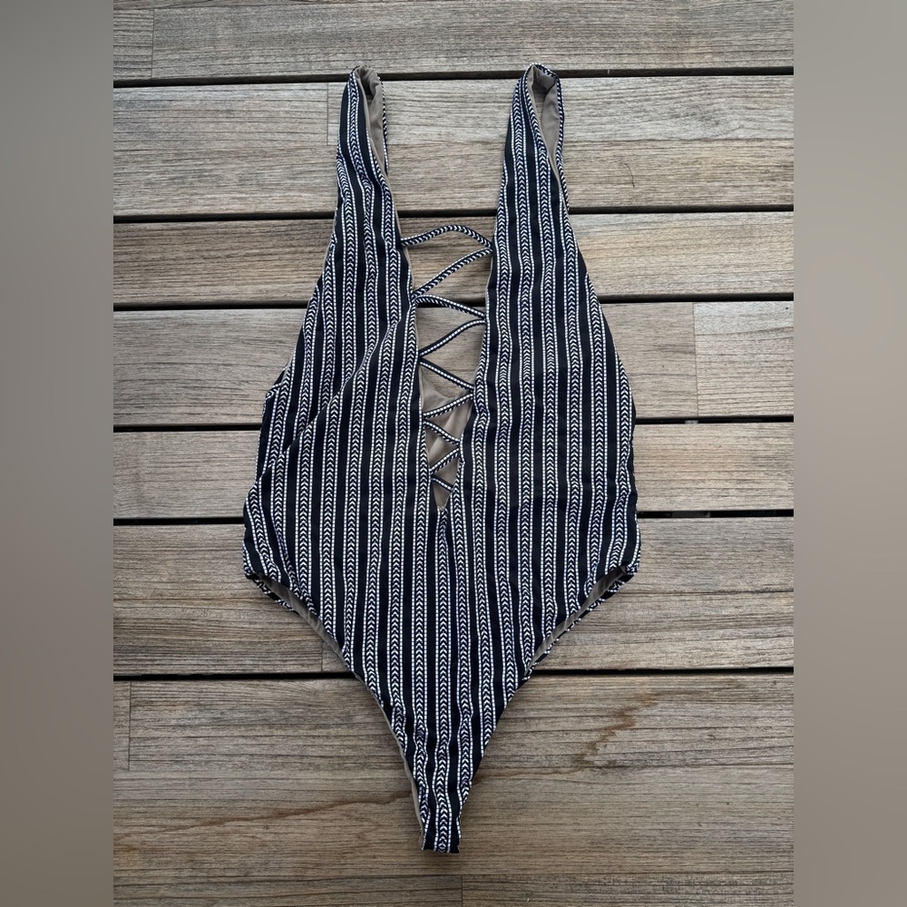 Indah Black and White One Piece Swimsuit